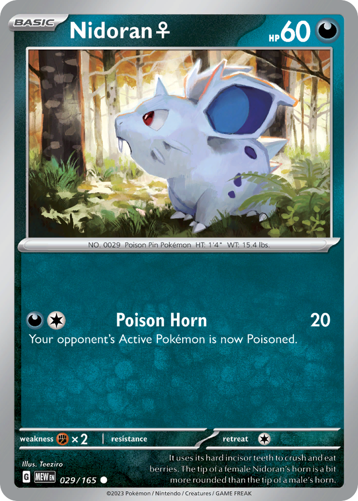 Nidoran F - 029/165 -SV: Scarlet & Violet 151 (MEW) (Reverse Holo)