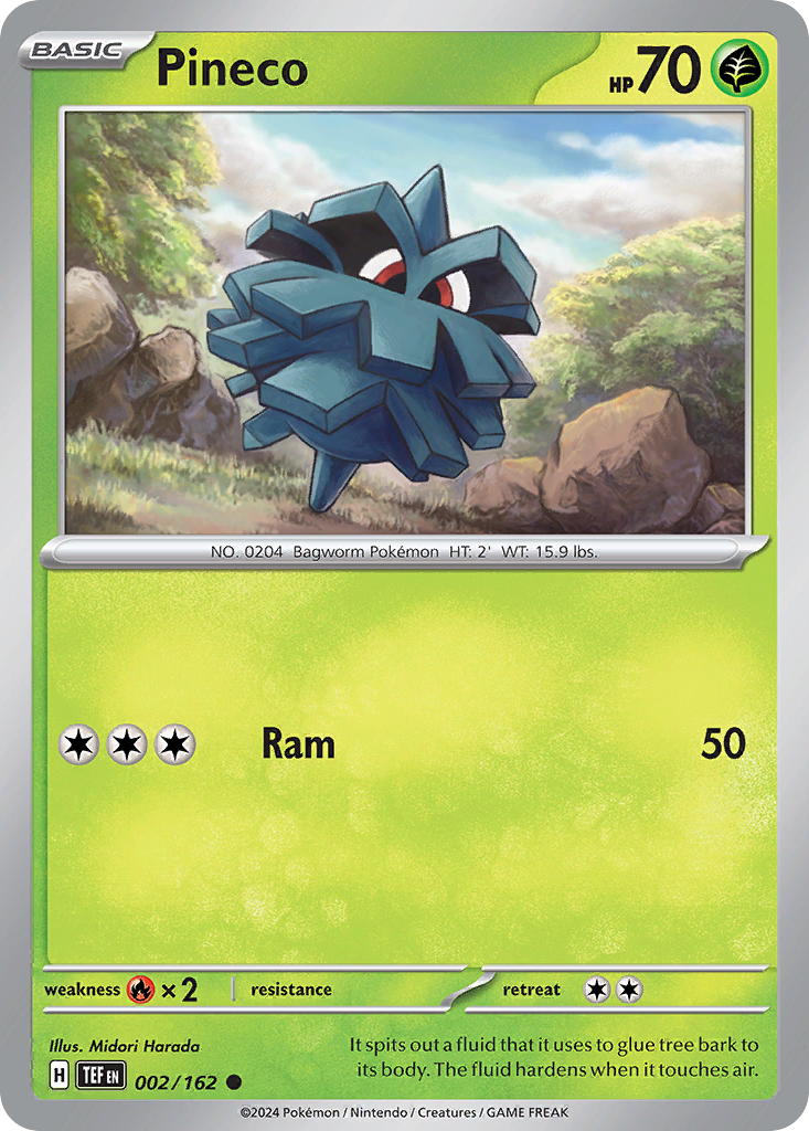 Pineco - 002/162 - Temporal Forces (Reverse Holo)