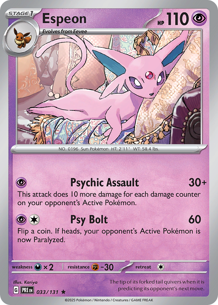 Espeon- 033/131 - Prismatic Evolutions (Reverse Holo)