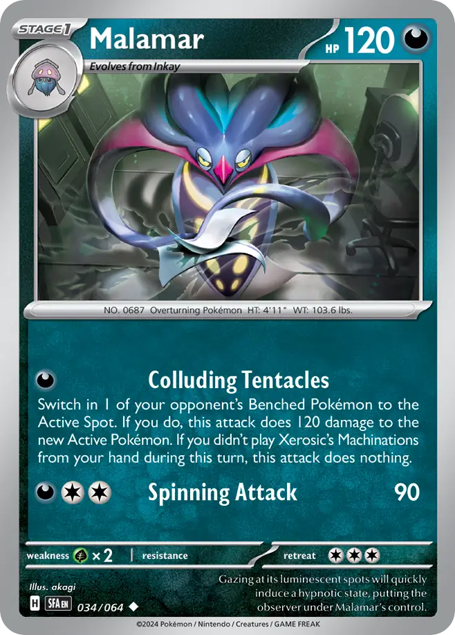 Malamar - 034/064 - Shrouded Fable (Reverse Holo)