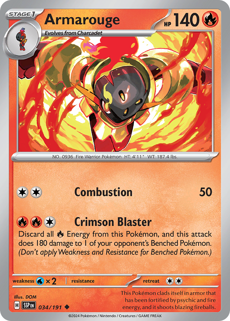 Armarouge- 034/191 - Surging Sparks (Reverse Holo)