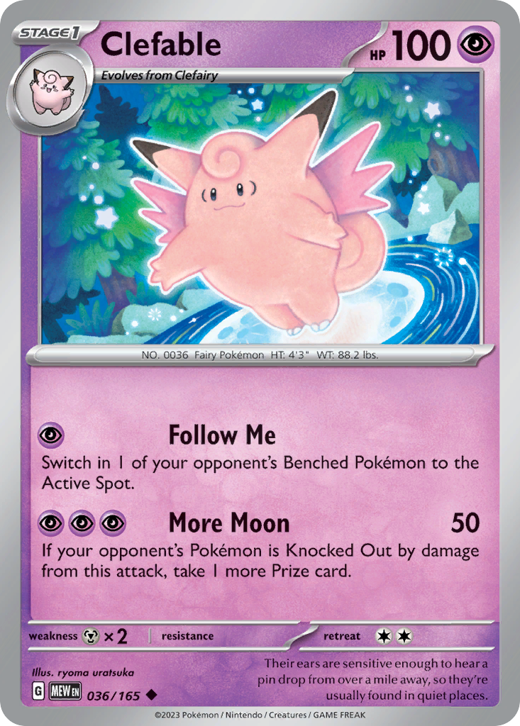 Clefable - 036/165 -SV: Scarlet & Violet 151 (MEW) (Reverse Holo)