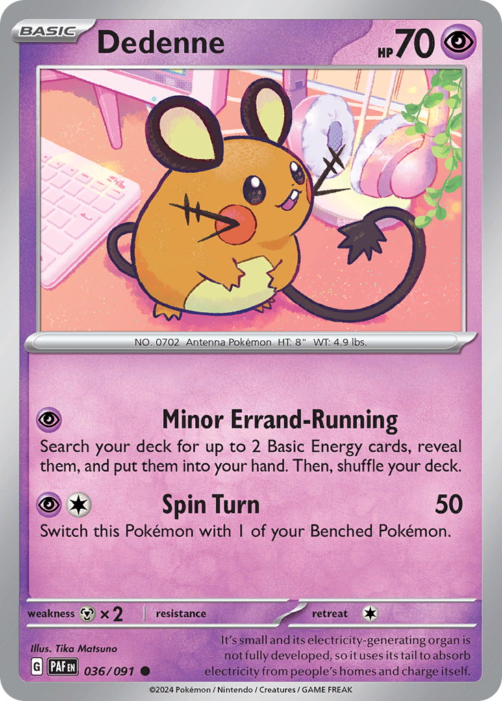 Dedenne - 036/091 - Paldean Fates (Reverse Holo)