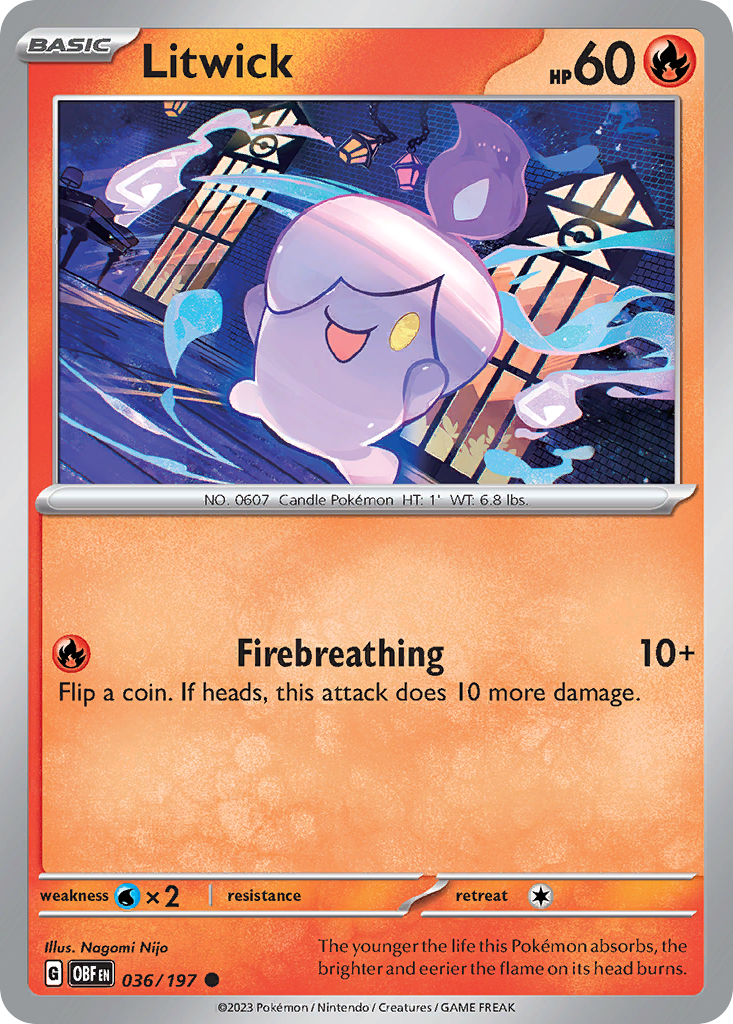 Litwick - 036/197 - Obsidian Flames (Reverse Holo)