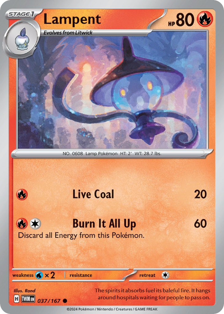 Lampent - 037/167 - Twilight Masquerade (Reverse Holo)