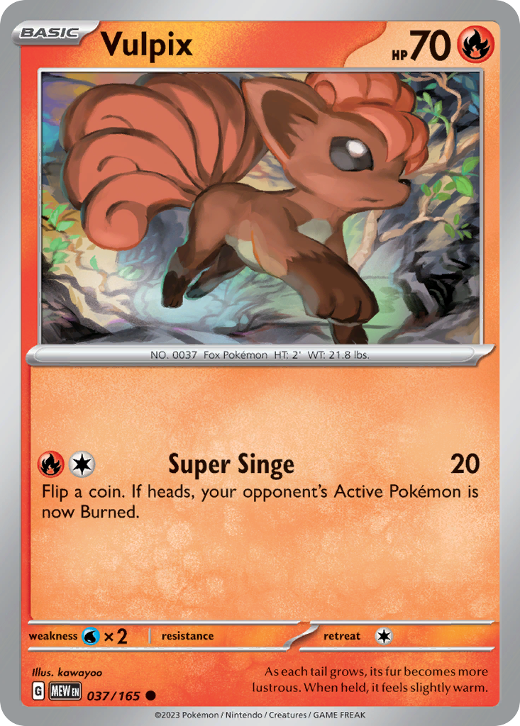 Vulpix - 037/165 -SV: Scarlet & Violet 151 (MEW) (Reverse Holo)
