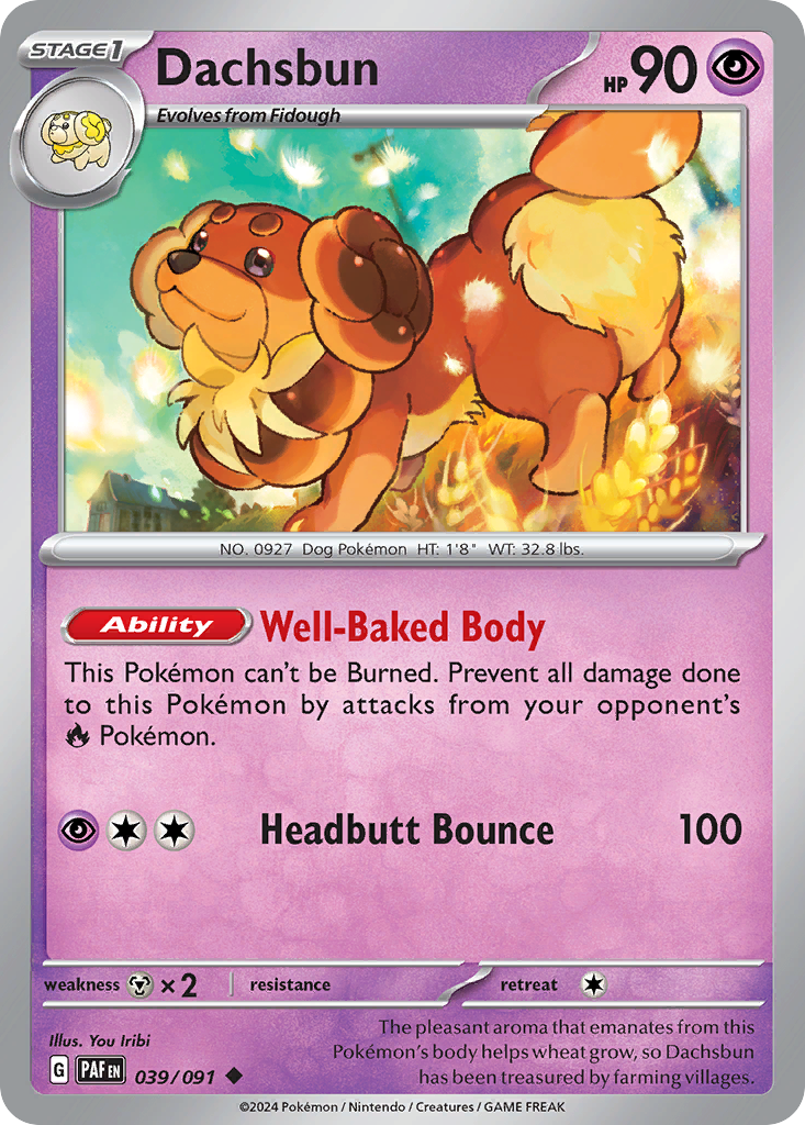 Dachsbun - 039/091 - Paldean Fates (Reverse Holo)