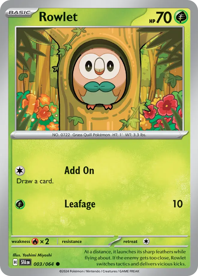 Rowlet - 003/064 - Shrouded Fable (Reverse Holo)