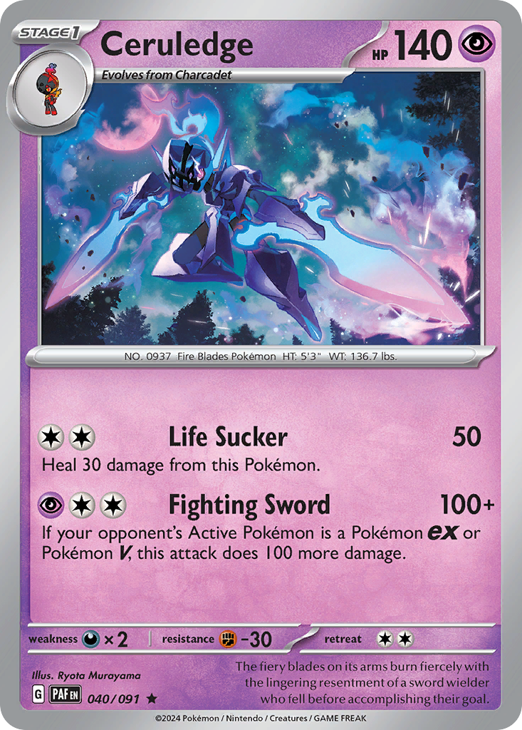 Ceruledge - 040/091 - Paldean Fates (Reverse Holo)