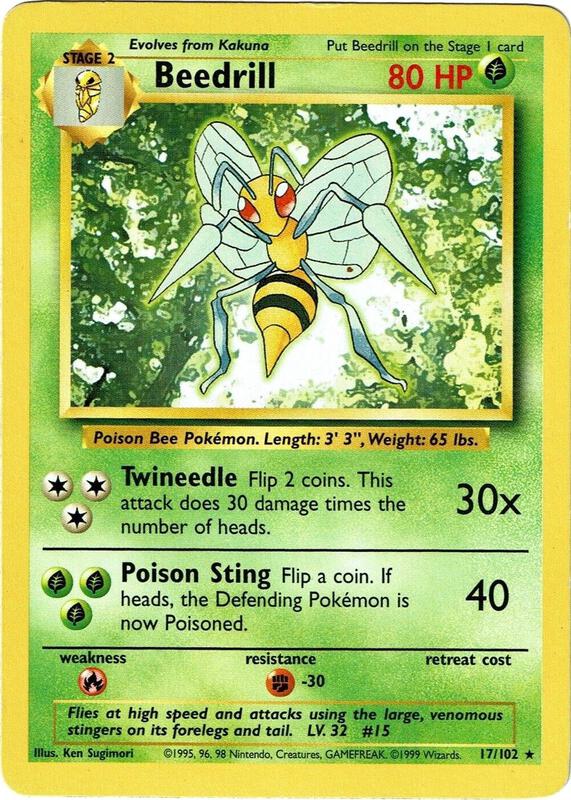 Beedrill - 017/102 - Base Set (base1) (Moderately Played)