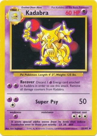 Kadabra - 032/102 - Base Set (base1) (Lightly Played)