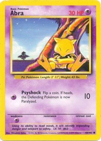 Abra - 043/102 - Base Set (base1) (Moderately Played)