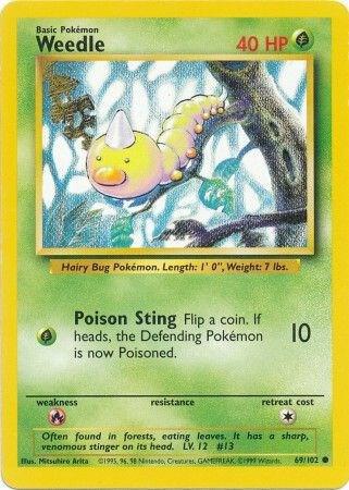 Weedle - 069/102 - Base Set (base1) (Moderately Played)