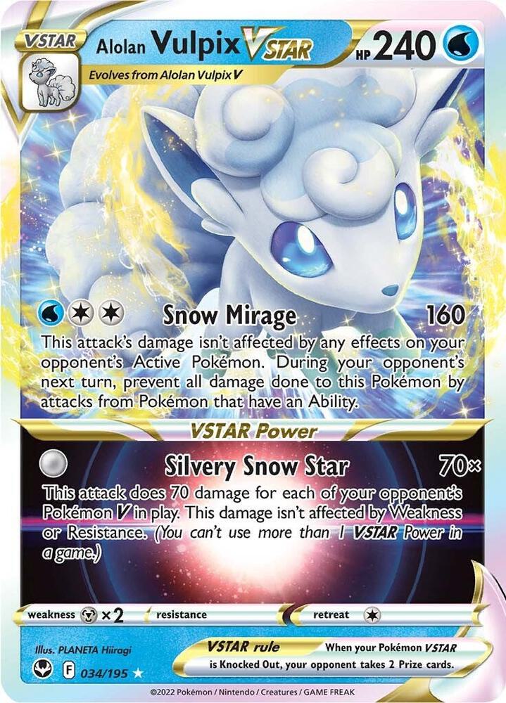 Alolan Vulpix VSTAR - 034/195 - Silver Tempest