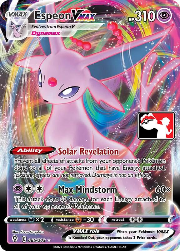 Espeon VMAX - 065/203 - SWSH07: Evolving Skies (League Stamped)