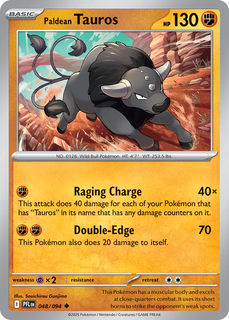 Paldean Tauros- 048/094 - Phantasmal Flames (Reverse Holo)