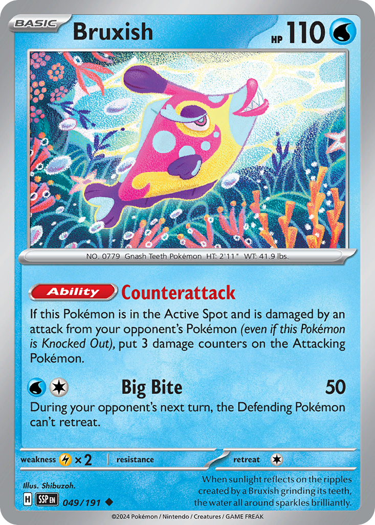 Bruxish - 049/191 - Surging Sparks (Reverse Holo)