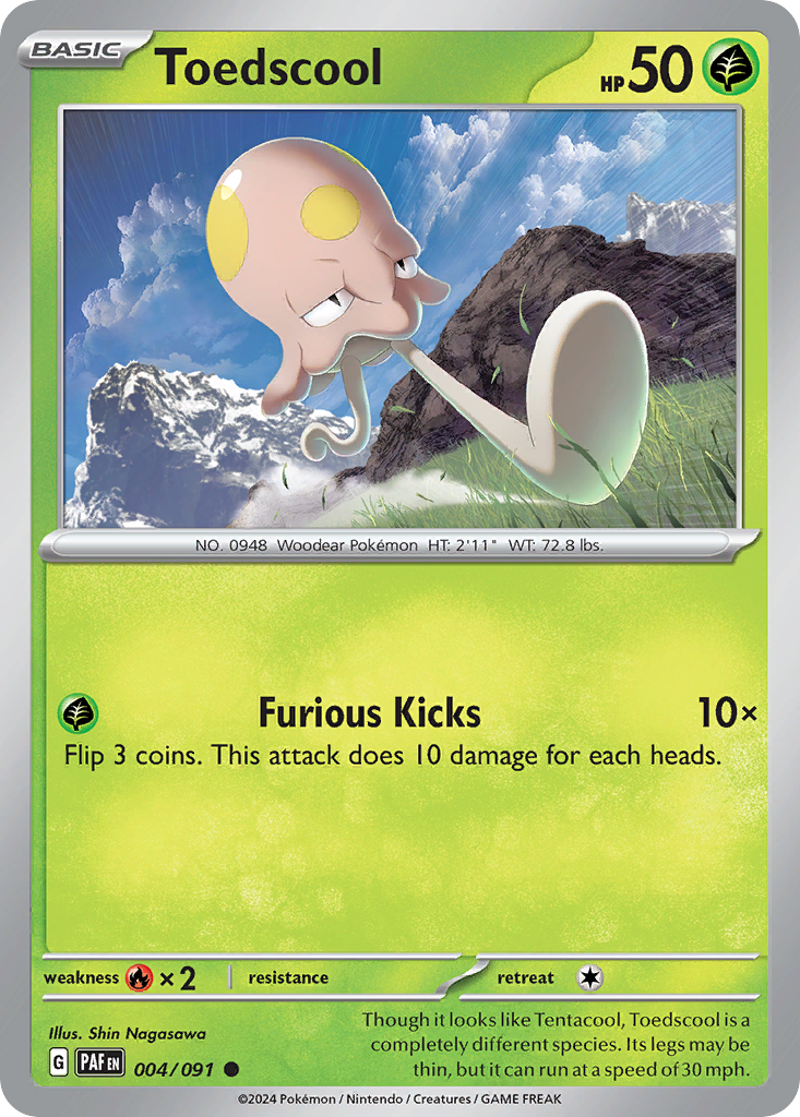 Toedscool - 004/091 - Paldean Fates (Reverse Holo)
