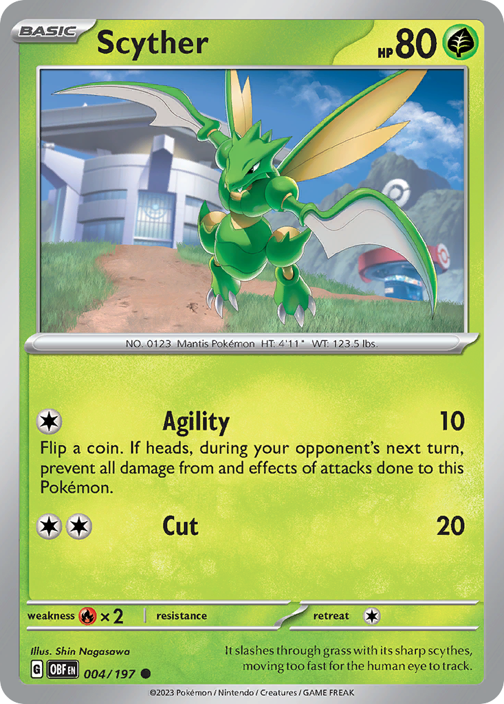 Scyther - 004/197 - Obsidian Flames (Reverse Holo)