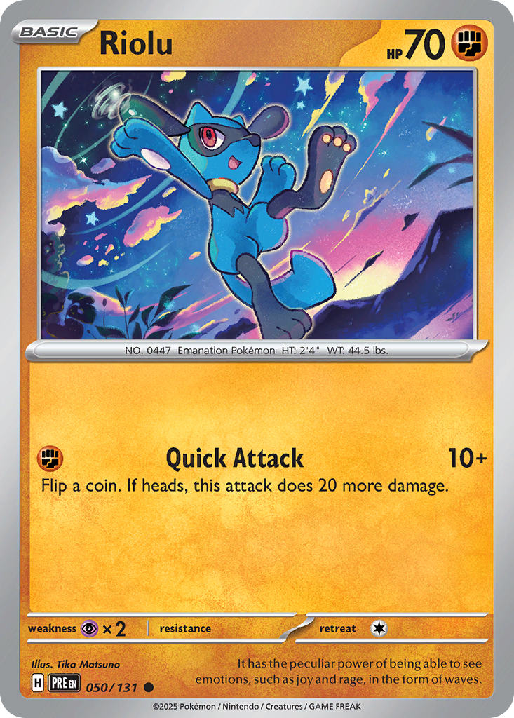 Riolu- 050/131 - Prismatic Evolutions (Reverse Holo)