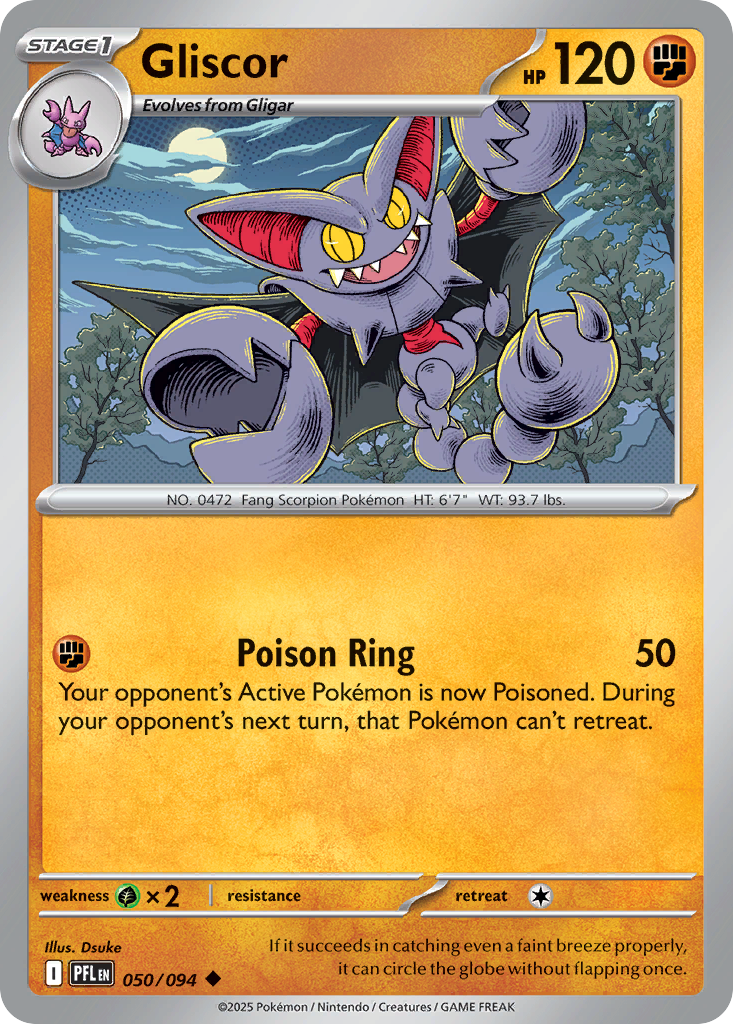 Gliscor- 050/094 - Phantasmal Flames (Reverse Holo)