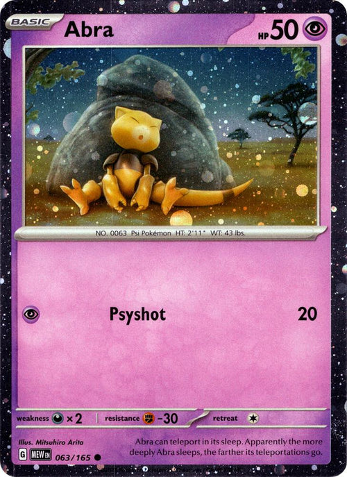 Abra - 063/165 - Mew 151 (Cosmos Holo)