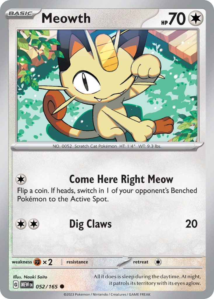 Meowth - 052/165 -SV: Scarlet & Violet 151 (MEW)