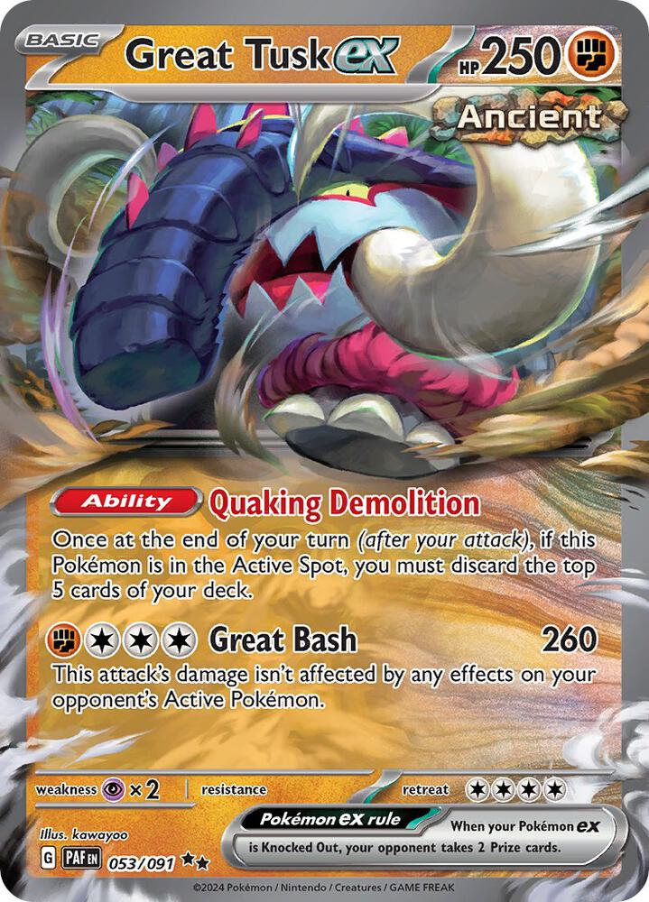 Great Tusk Ex - 053/091 - Paldean Fates