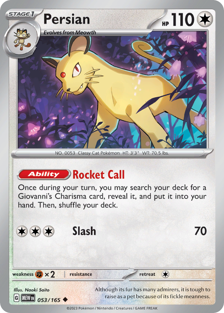 Persian - 053/165 -SV: Scarlet & Violet 151 (MEW)