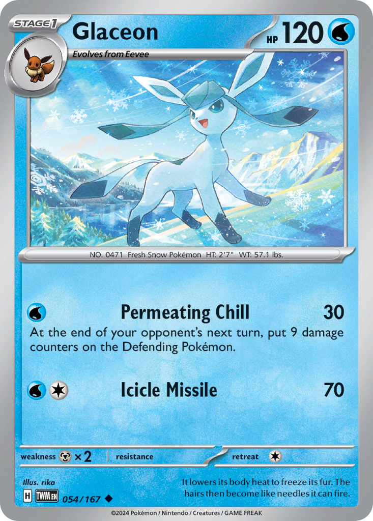 Glaceon - 054/167 - Twilight Masquerade (Reverse Holo)