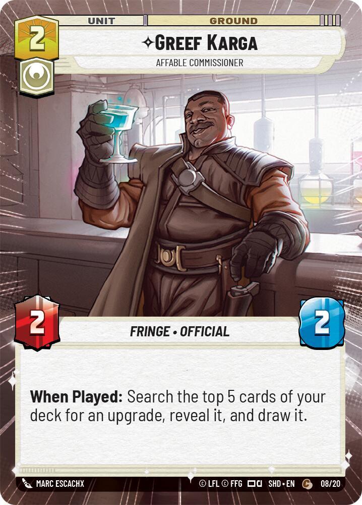 Greef Karga - Affable Commissioner (Hyperspace) - Shadows of the Galaxy: Weekly Play Promo