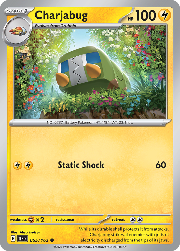 Charjabug - 055/162 - Temporal Forces (Reverse Holo)