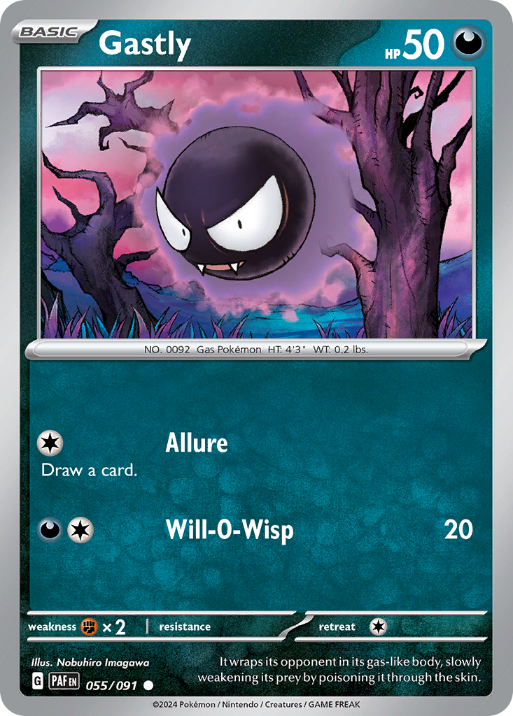 Gastly - 055/091 - Paldean Fates (Reverse Holo)