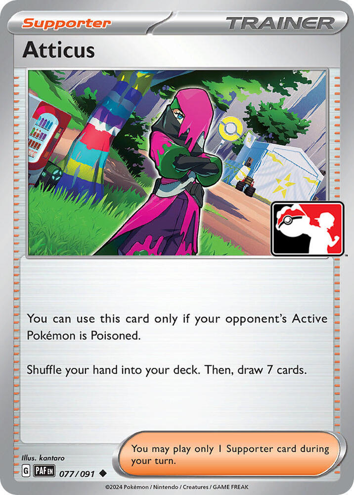 Atticus - 077/091 - Paldean Fates (League Stamped)