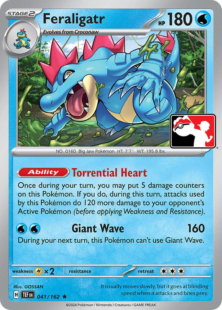 Feraligatr - 041/162 - Temporal Forces (League Stamp)