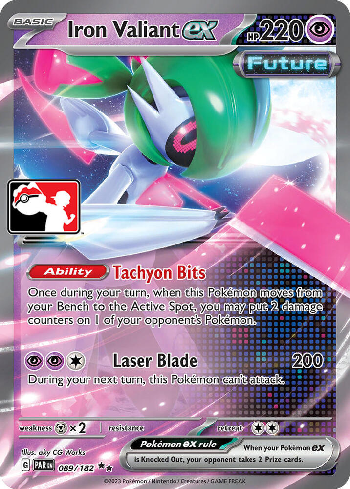 Iron Valiant ex - 089/182 - Paradox Rift (League Stamped)