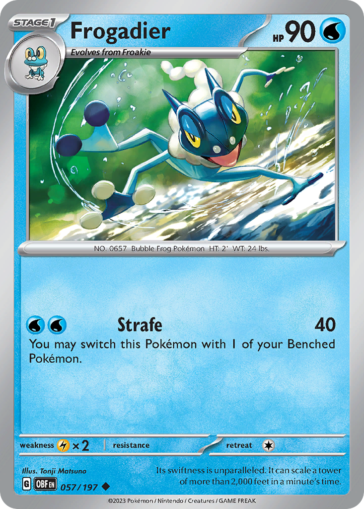 Frogadier - 057/197 - Obsidian Flames (Reverse Holo)