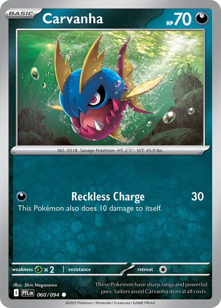 Carvanha- 060/094 - Phantasmal Flames (Reverse Holo)