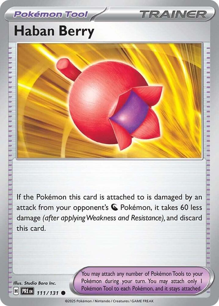 Haban Berry - 111/131 - Prismatic Evolutions (Reverse Holo)