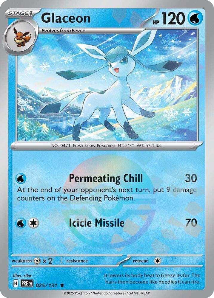Glaceon - 025/131 - SV: Prismatic Evolutions (Poke Ball Pattern)
