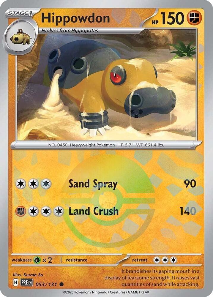 Hippowdon - 053/131 - SV: Prismatic Evolutions (Poke Ball Pattern)