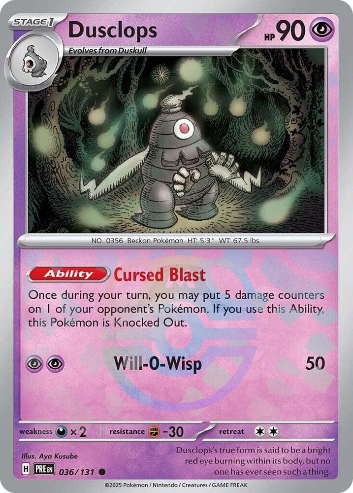 Dusclops - 036/131 - SV: Prismatic Evolutions (PRE) (Master Ball Pattern)