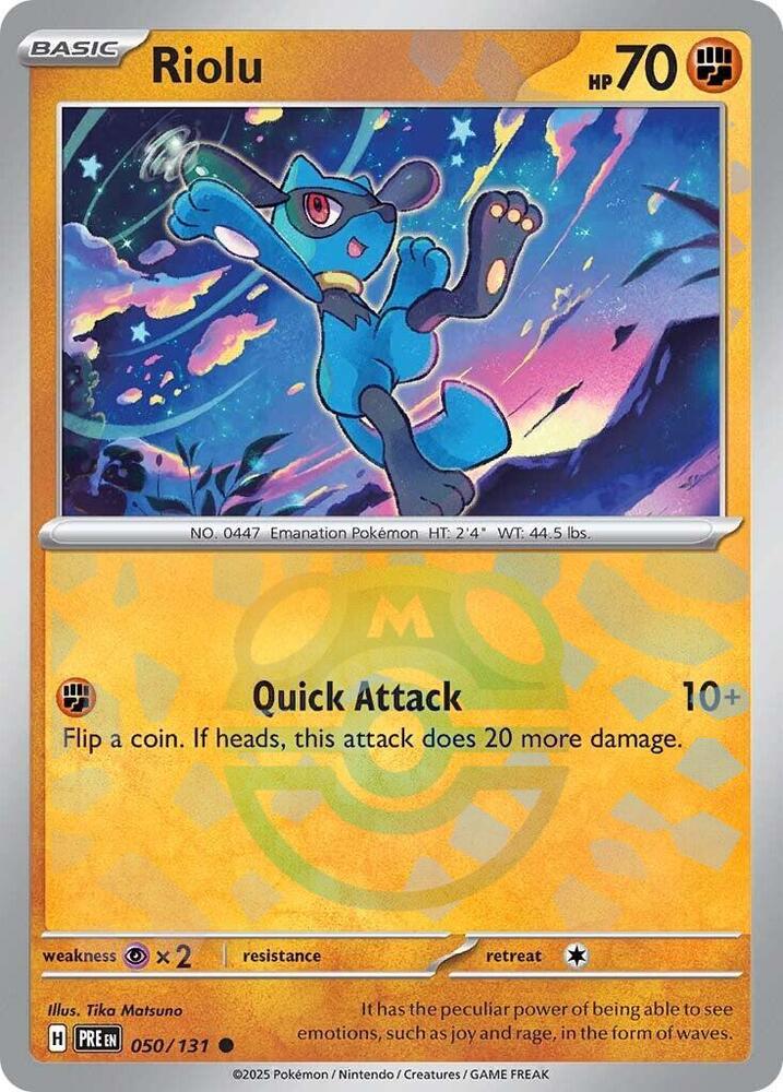 Riolu - 050/131 - SV: Prismatic Evolutions (Master Ball Pattern)