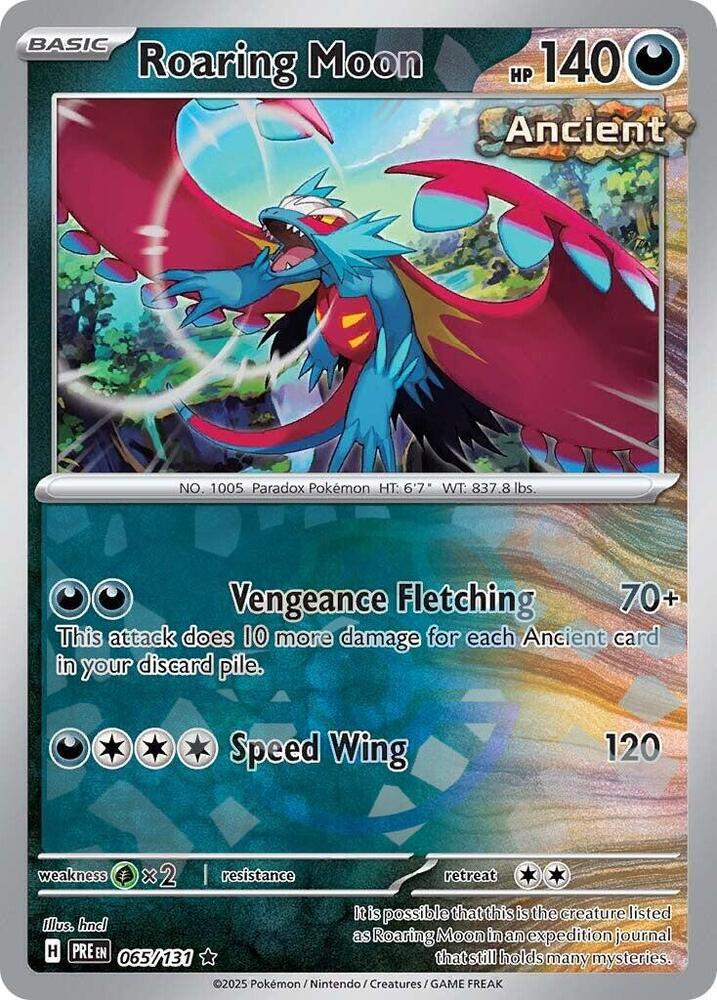 Roaring Moon - 065/131 - SV: Prismatic Evolutions (Master Ball Pattern)