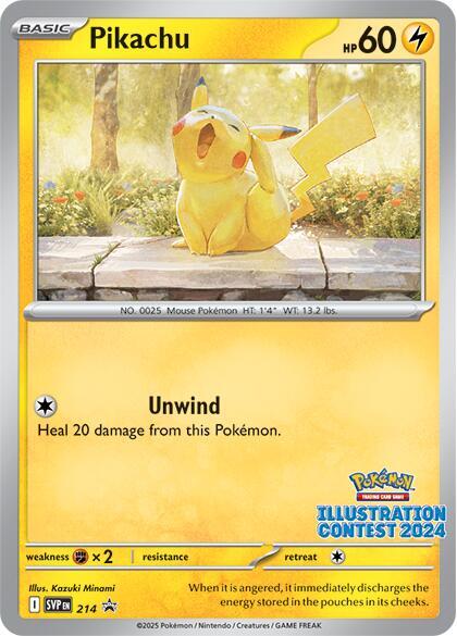 Pikachu - 214/225 - SVP Black Star Promos (svp) (Illustration Contest 2024 Non-Holo)