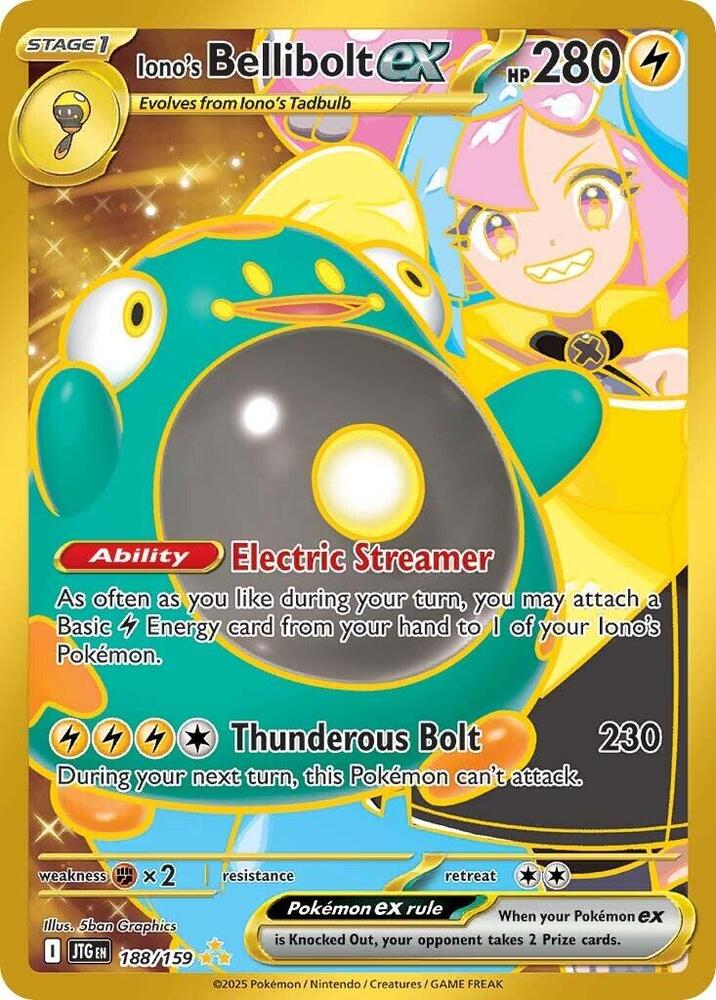 Iono's Bellibolt ex - 188/159 - SV09: Journey Together (JTG)
