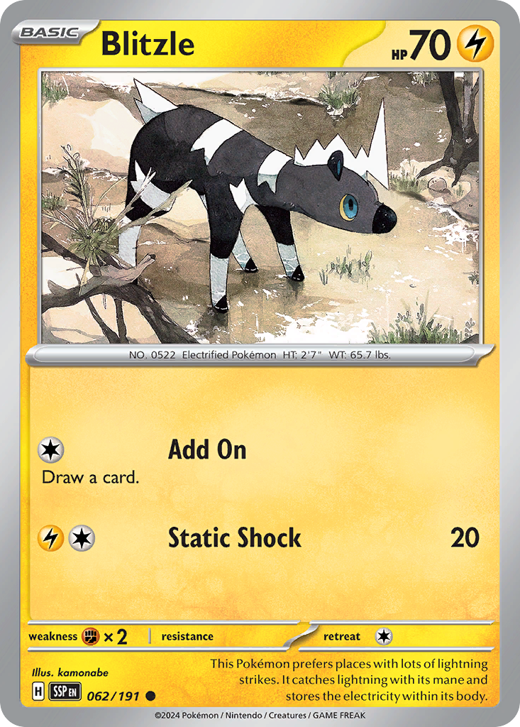 Blitzle- 062/191 - Surging Sparks (Reverse Holo)