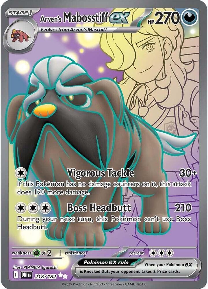 Arven's Mabosstiff ex - 218/182 - SV10: Destined Rivals