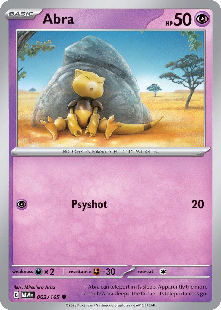 Abra - 063/165 -SV: Scarlet & Violet 151 (MEW) (Reverse Holo)