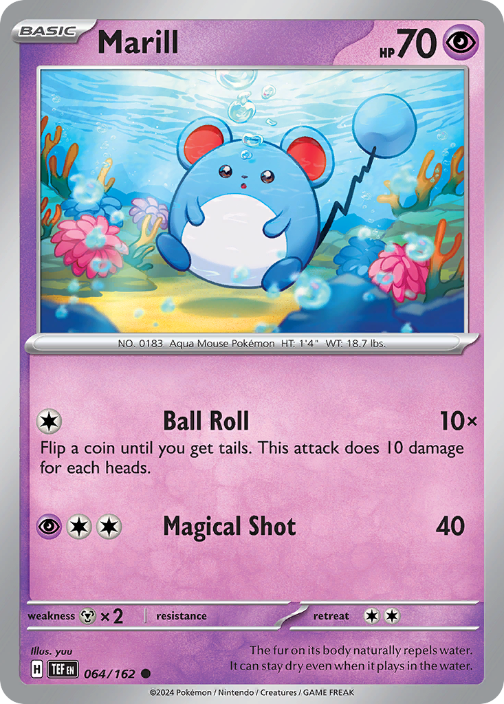 Marill - 064/162 - Temporal Forces (Reverse Holo)